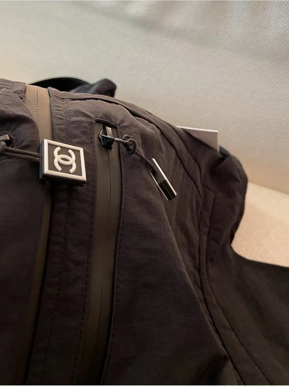 CHANEL Black Hooded Utility Vest with CC Logo Accents - Picture 5 of 7